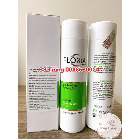 Sữa rửa mặt cho da nhờn mụn FLOXIA Purifying Gel Regulator - 200ml