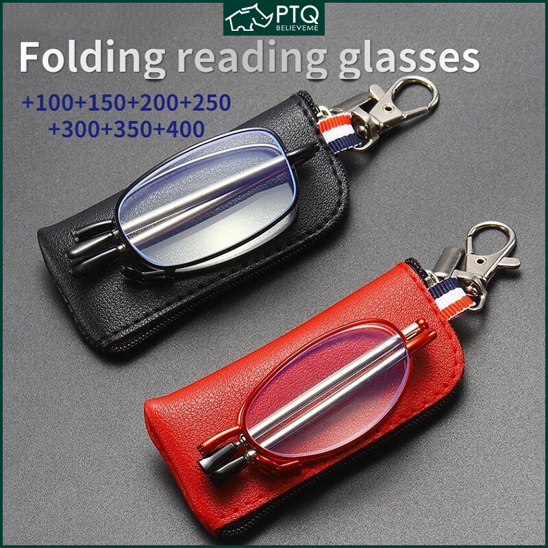 Kính Đọc Sách Mini Chống Ánh Sáng Xanh Có Khóa Kéo Có Thể Gấp Gọn Tiện Dụng Cho Nam Và Nữ
