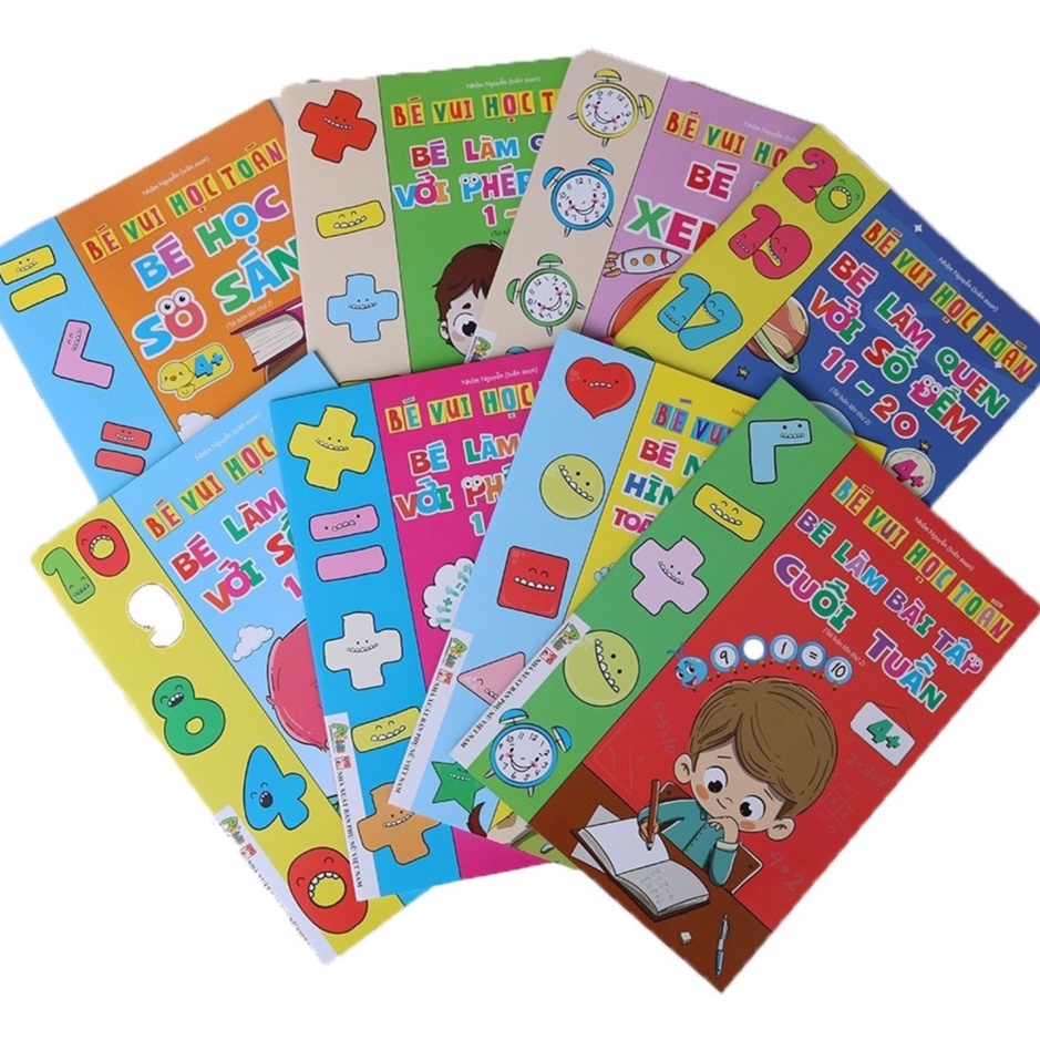 Sách - Combo 8 cuốn Bé Vui Học Toán - Làm Quen Số Đếm, Phép Tính, Chữ Số, Học So Sánh, Xem Giờ - Lẻ tùy chọn tái bản