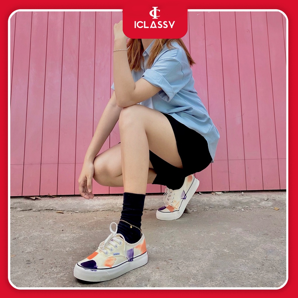 Giày Thể Thao Nữ Ulzzang Vintage, Giày Vải Canvas Graffiti Họa Tiết Vẽ Tay Basic Hàn Quốc, Street Style - Iclassy_Shoes