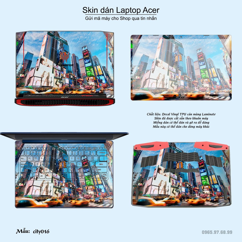 Skin dán Laptop Acer in hình thành phố _nhiều mẫu 3 (inbox mã máy cho Shop)