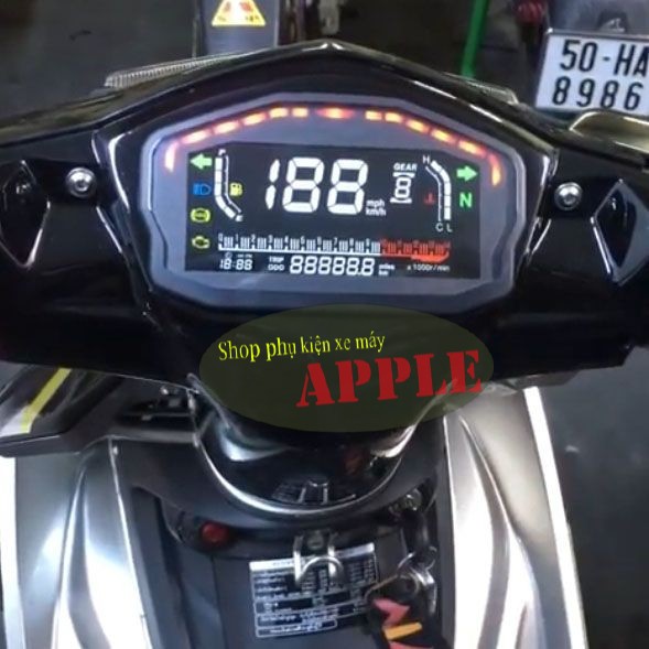 Đồng hồ điện tử DUCATI- đồng hồ đo tốc độ xe Ducati màn hình LCD siêu chất