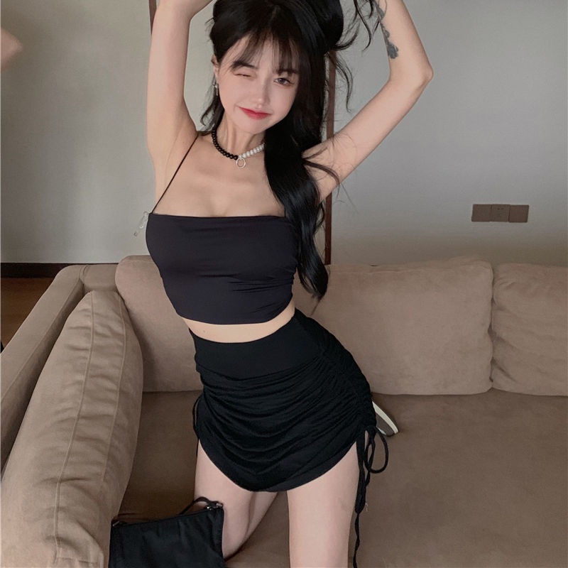 Chân váy COZOK lưng cao thiết kế dây rút xinh xắn cho nữ