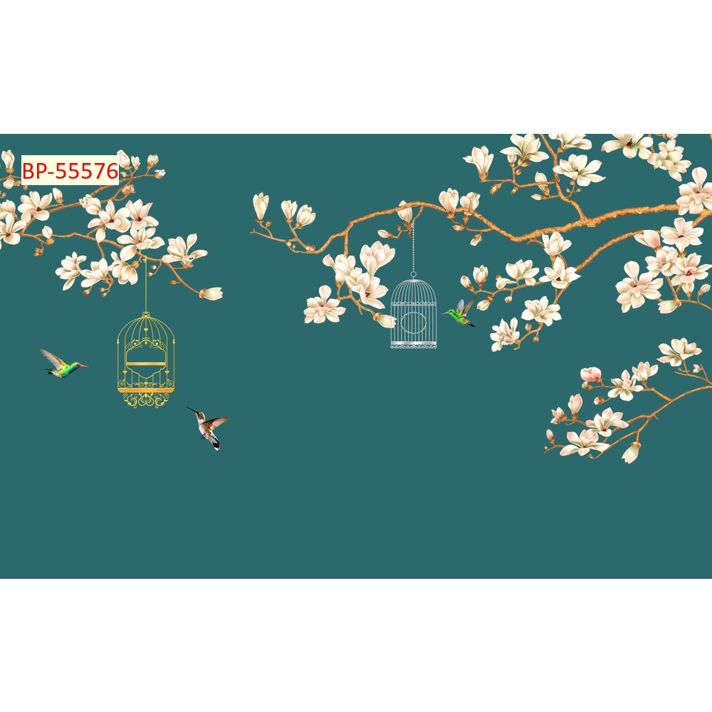 Tranh dán tường Hoa Mộc Lan Màu sắc tươi sáng, độ sắc nét cao, độ bền màu từ 10 năm trở lên