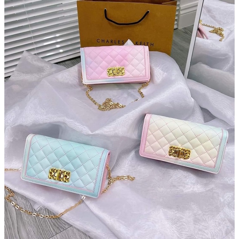 ❌❌Xã kho túi cnk ô trám khoá xoay loang màu xinh xíu 20cm