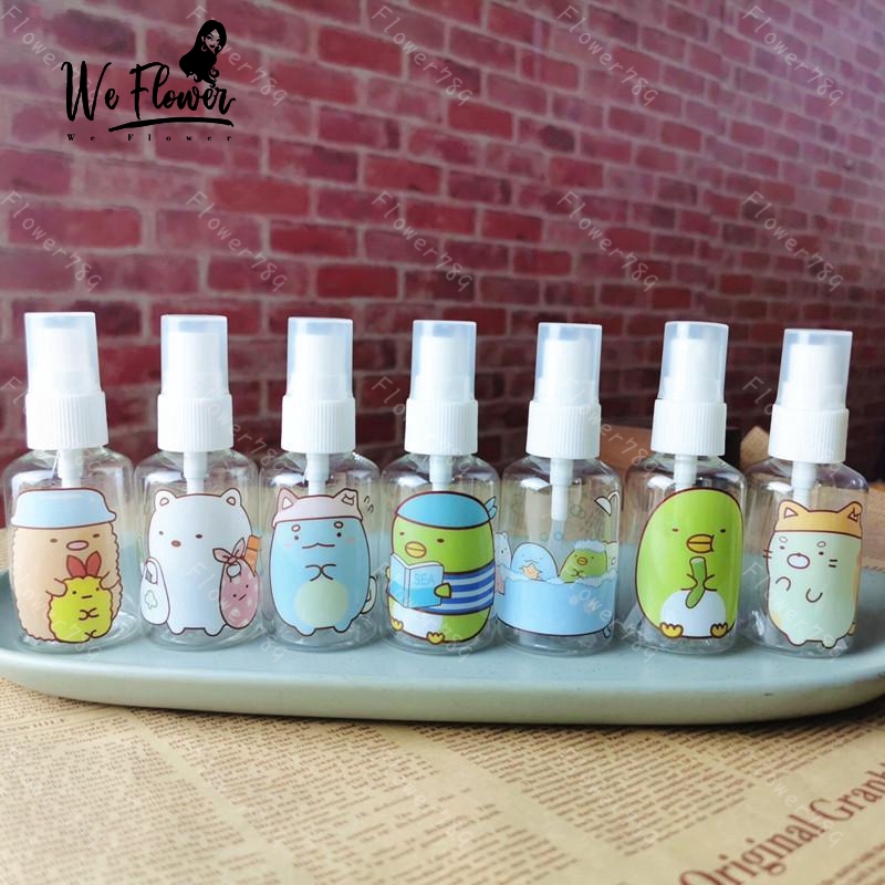 [Hàng mới về] Chai Xịt Rỗng Đựng Mỹ Phẩm Dung Tích 50ml / 100ml Họa Tiết Hoạt Hình Tiện Dụng