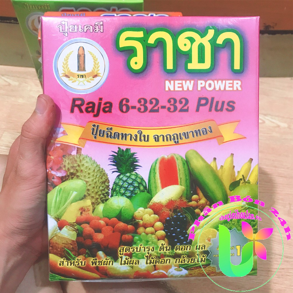 Phân bón KÍCH HOA, DƯỠNG HOA Raja 6-32-32 Plus Thái Lan 1KG