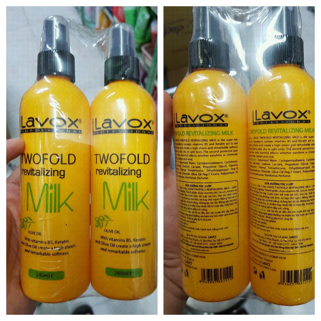Sữa Dưỡng Tóc 2 Lớp Lavox 280ml (vàng)