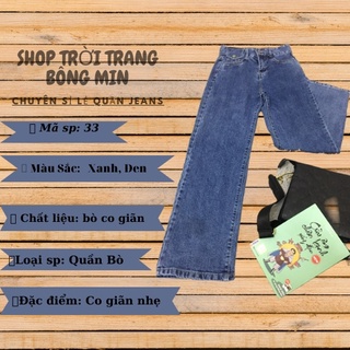 Quần jeans xuông nữ nắp túi,bò xuông cạp cao , quần ống rộng dành cho mọi lứa tuổi