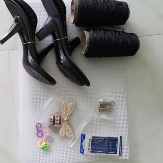 Combo đế giày , sợi và phụ kiện làm túi
