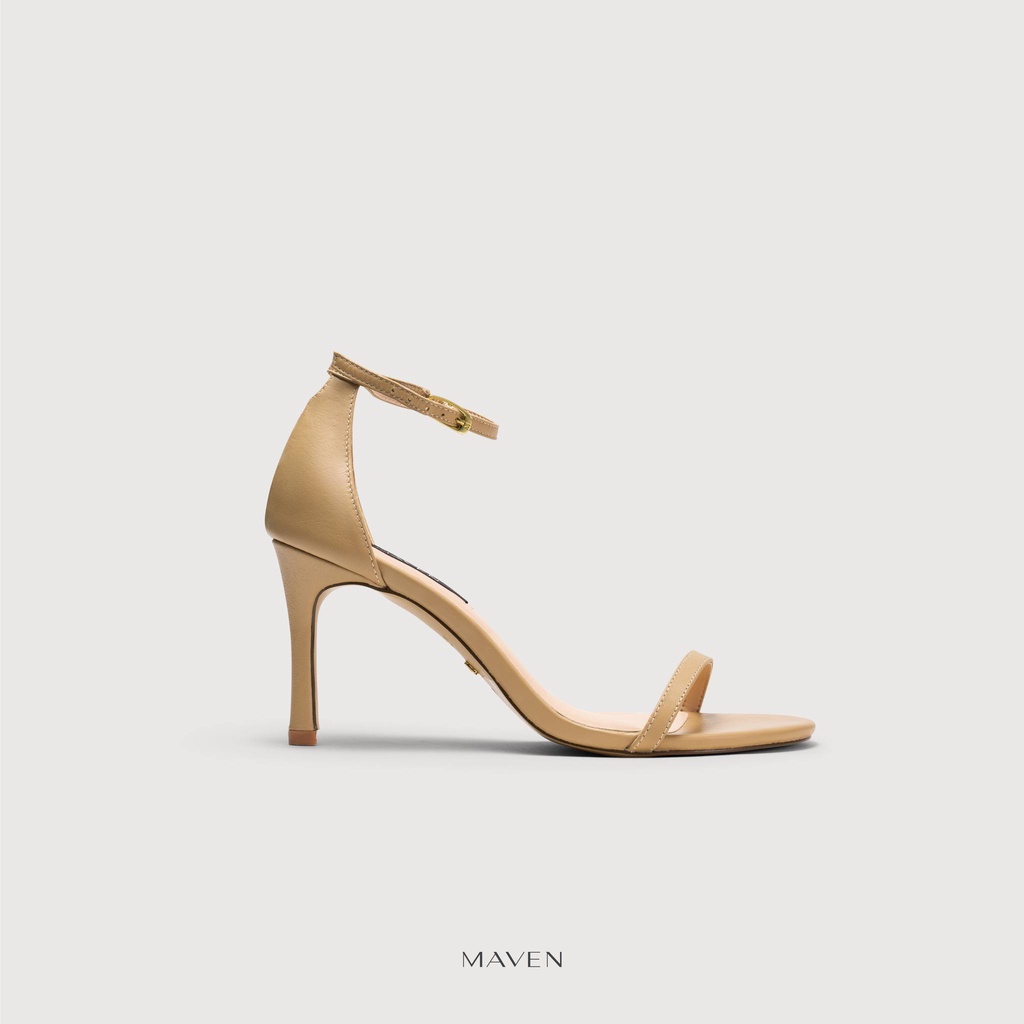 MAVEN - Giày cao gót quai mảnh Sarah Beige Heels