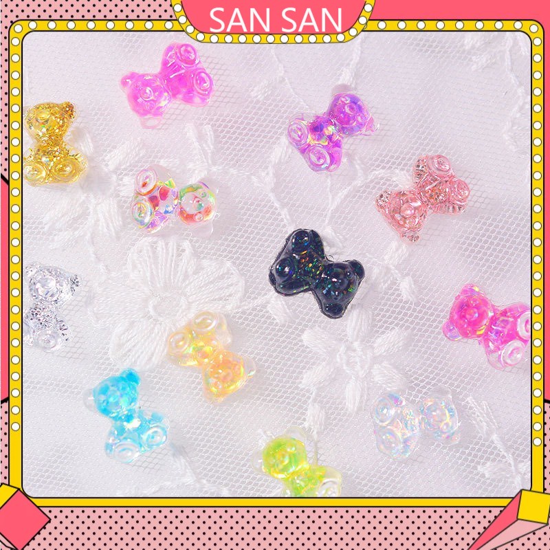 (Ảnh Thật) Charm Gấu Mix Trang Trí Móng