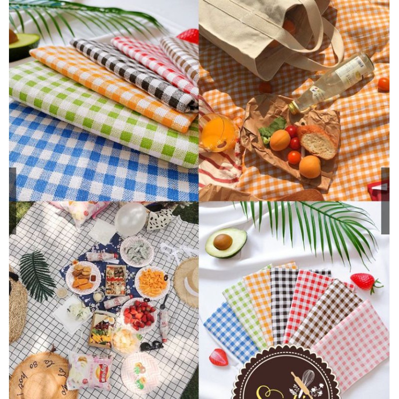 [Có sẵn]💥 Khăn trải bàn kẻ caro🍭🍭🍭 viền ren trang trí decor, picnic dã ngoại, làm phông nền background chụp ảnh