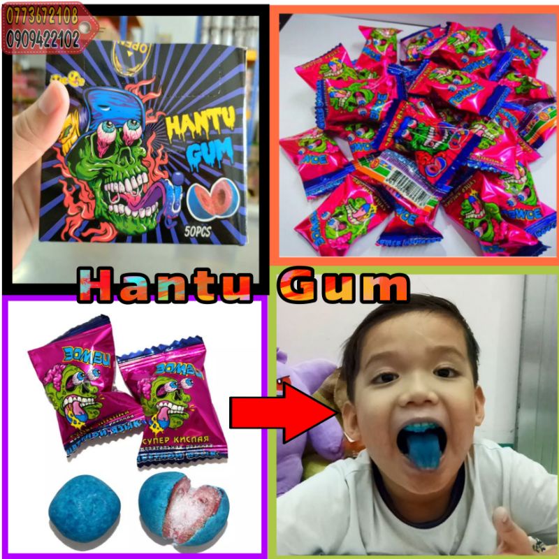 kẹo nhuộm lưỡi - hantu gum 50PCS