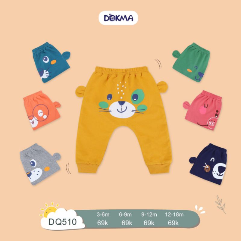 Quần dài đáp đũng Dokma mông thú chất da cá size 6m-24m