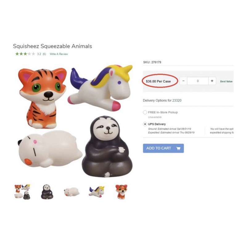 Squishy Toy Animal xuất dư giá web 35$
