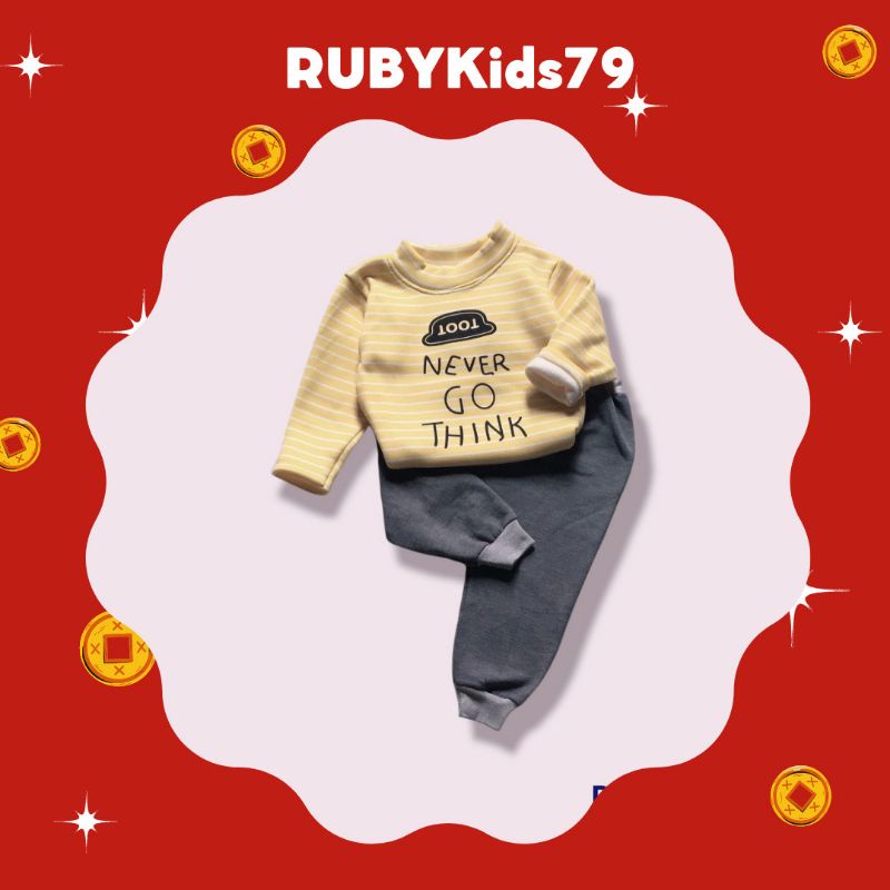 Đồ bộ nỉ bông cho bé trai gái từ 6-18kg RUBYKids79