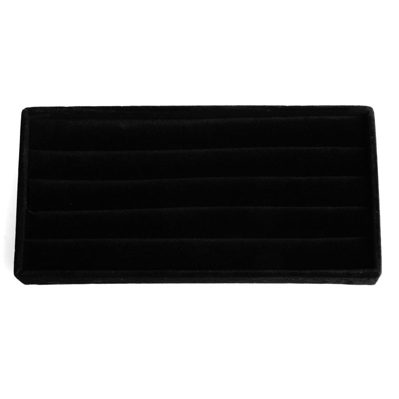 Flgo Hộp Đựng Trang Sức Hình Chữ Nhật Nhiều Ngăn Bằng Vải Flannel Màu Đỏ Đen