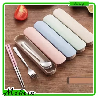 [HCM] [ComBo 3 Món] Bộ Đồ Ăn (Đũa + Muỗng + Nỉa) Inox - Bộ đồ ăn cá nhân - thuận tiện cho việc mang theo đi làm