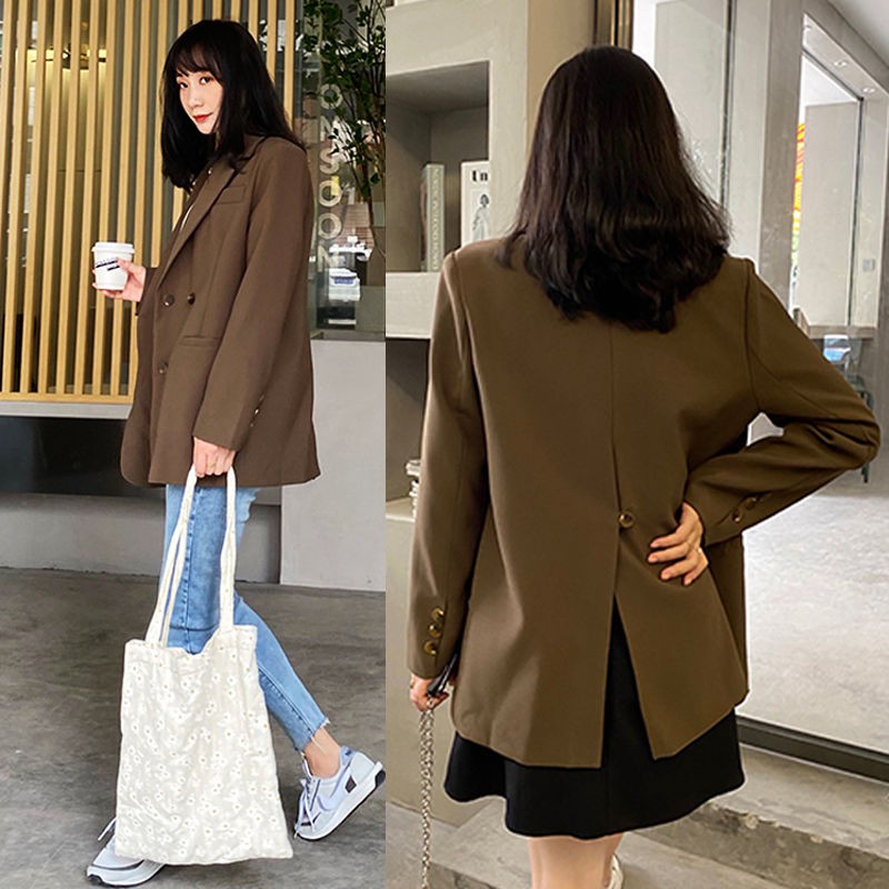 Sẵn Đen-M( Hàng Đẹp) Ảnh thật 6 hình-HC530.Áo blazer lưng xẻ phong cách kiểu mới