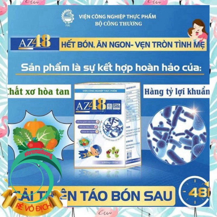 (Combo 2 hộp) Men tiêu hoa AZ48 , Men hỗ trợ tiêu hóa AZ48  giúp bé hêt táo bón