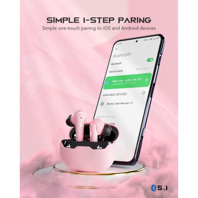 Tai Nghe Xiaomi Black Shark Lucifer T10 - Màu Hồng