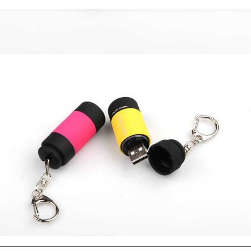 Móc khóa đèn pin NHIỀU MÀU, móc treo chìa khóa đa năng đèn pin có cổng sạc USB