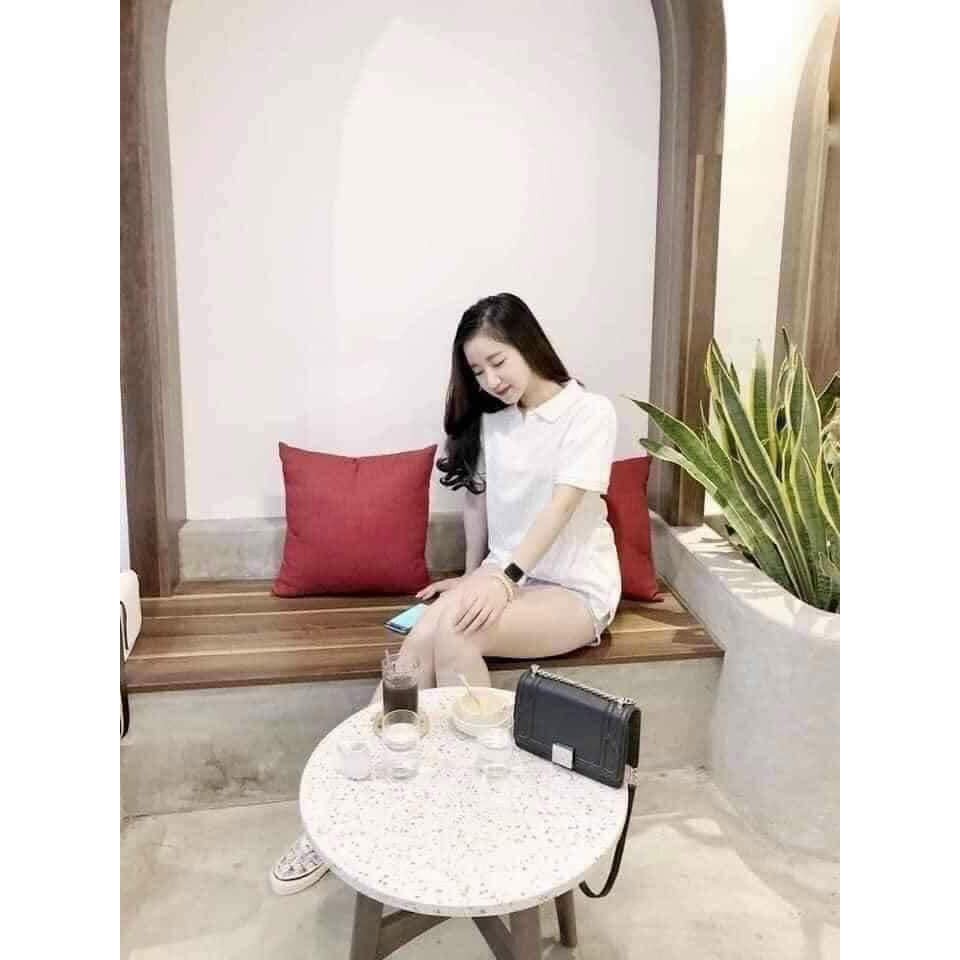 Áo thun polo nữ phông trắng cổ bẻ chất cá sấu mềm đẹp thấm hút tôt