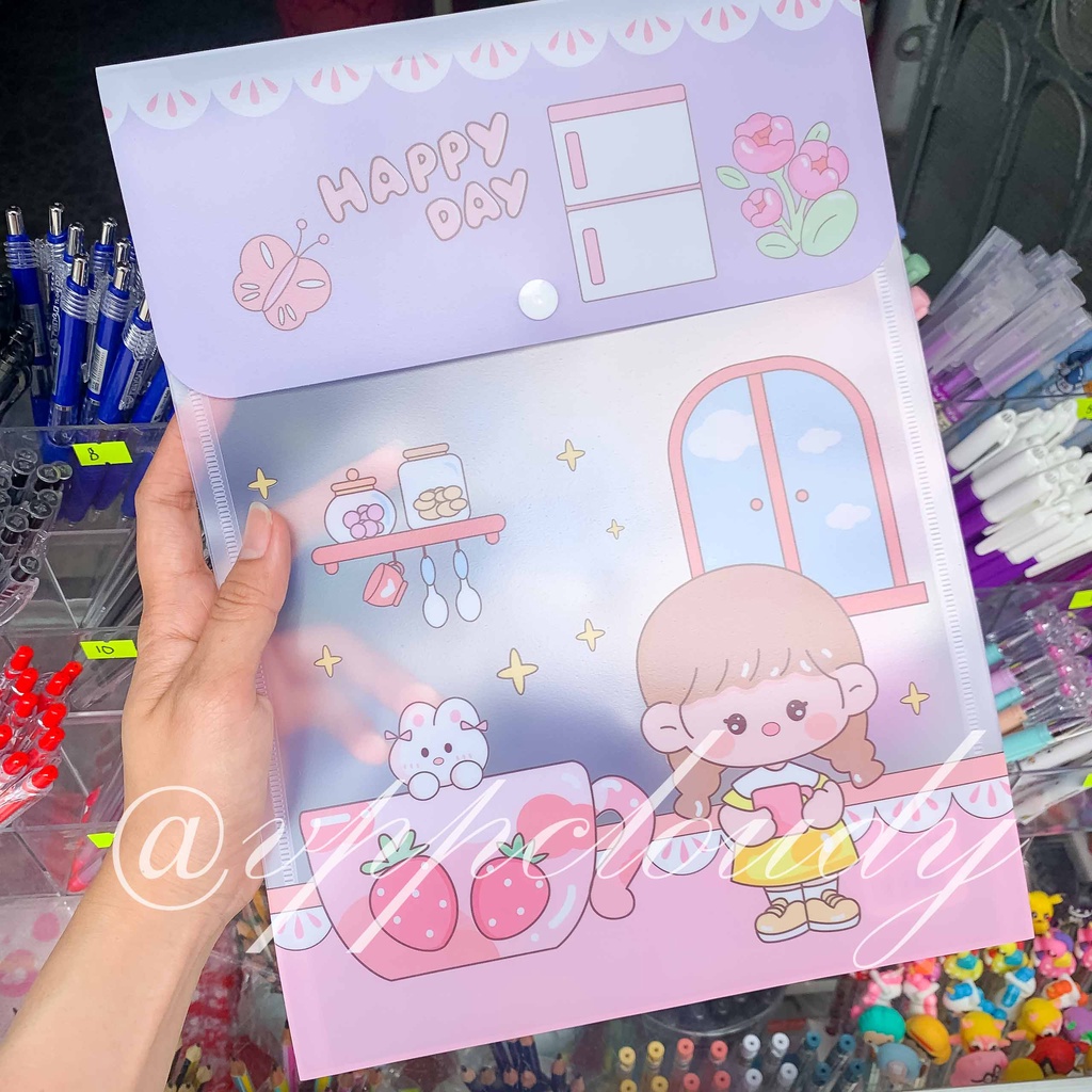 Bìa đựng hồ sơ tài liệu dọc A4 nhiều hình dễ thương cho học sinh, sinh viên