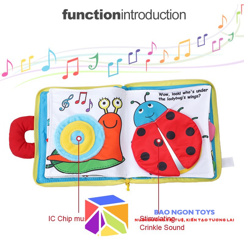SÁCH VẢI LẬT MỞ PEEKABOO PHÁT NHẠC NHIỀU TƯƠNG TÁC GIÚP BÉ SƠ SINH PHÁT TRIỂN VẬN ĐỘNG TINH KHÁM PHÁ TÊN CÔN TRÙNG SV15