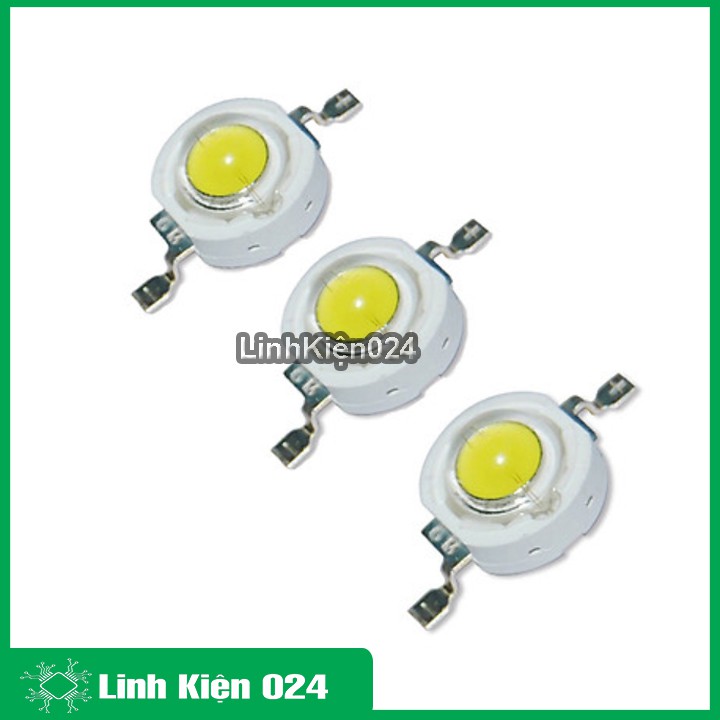 Bộ 3 Led Công Suất Siêu Sáng Sáng Trắng ( Tặng 3 Đế Tản Nhiệt - Chưa Hàn )