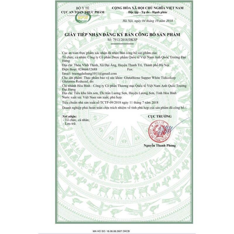 Viên uống trắng da Glutathione 750mg