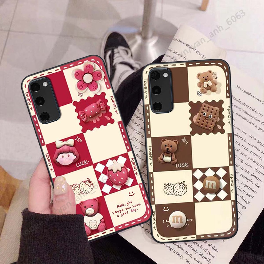 Ốp lưng Samsung S20 Fe hình gấu, kẹo dễ thương cute