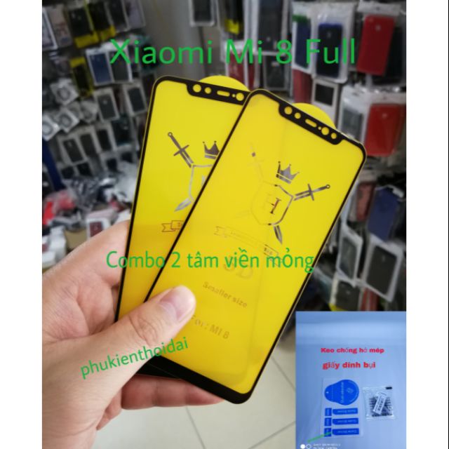 Cường lực 6D Xiaomi Mi 8 FREESHIP Từ 50k Full màn Full keo ôm viền 2.5D chất đẹp
