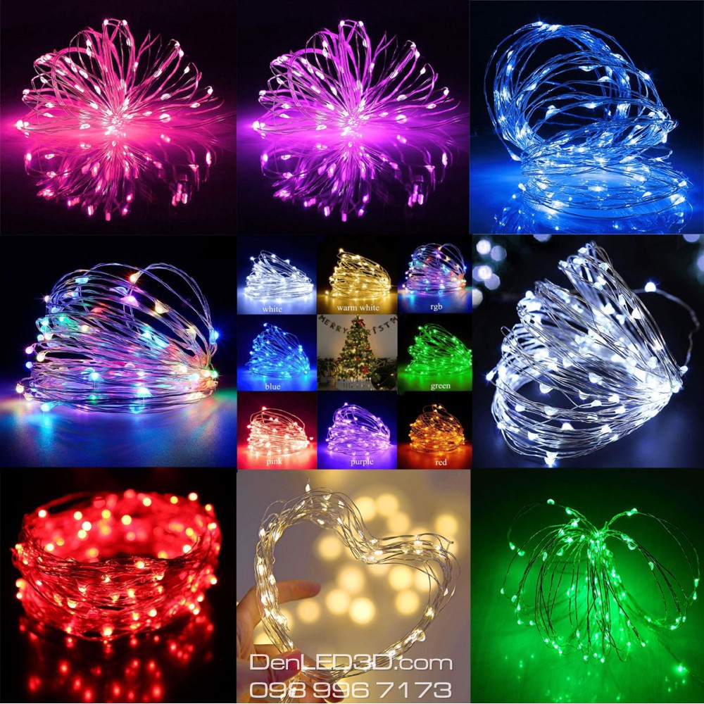 [Usb] Đèn Led Đom Đóm Dây Đồng Uốn Dẻo Trang Trí Noel, Giáng Sinh, Năm Mới