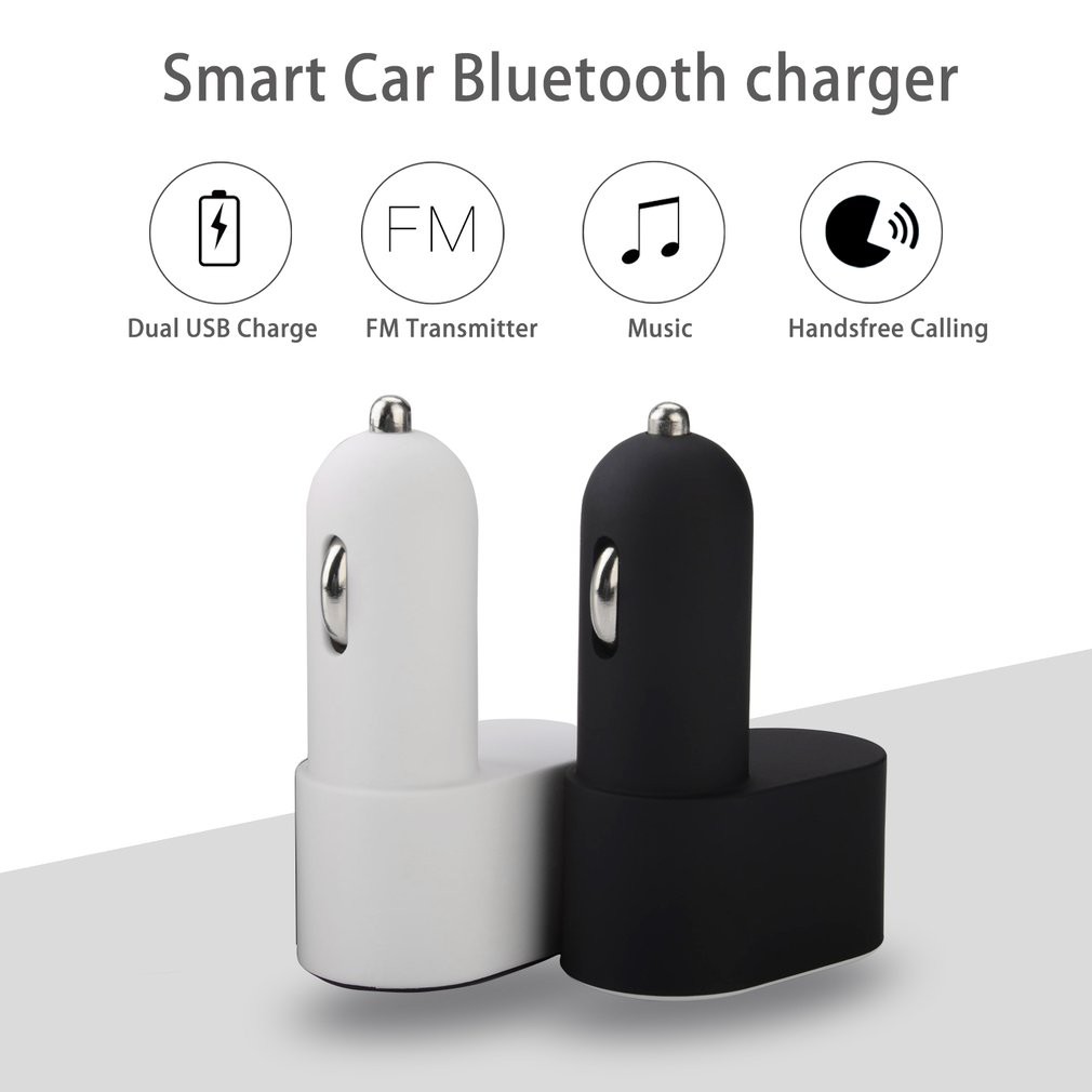 [HT11]Smart Car Charger Dual USB MP3 Player Support FM Hands Free Calling