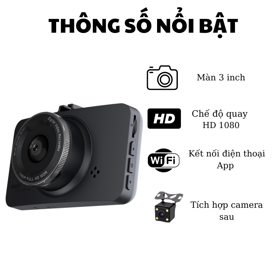 Camera hành trình ô tô W4 XETABON Full HD 1440p camera 2 chiều góc quay rộng, ghi hình kép .Bảo hành 12 tháng | BigBuy360 - bigbuy360.vn