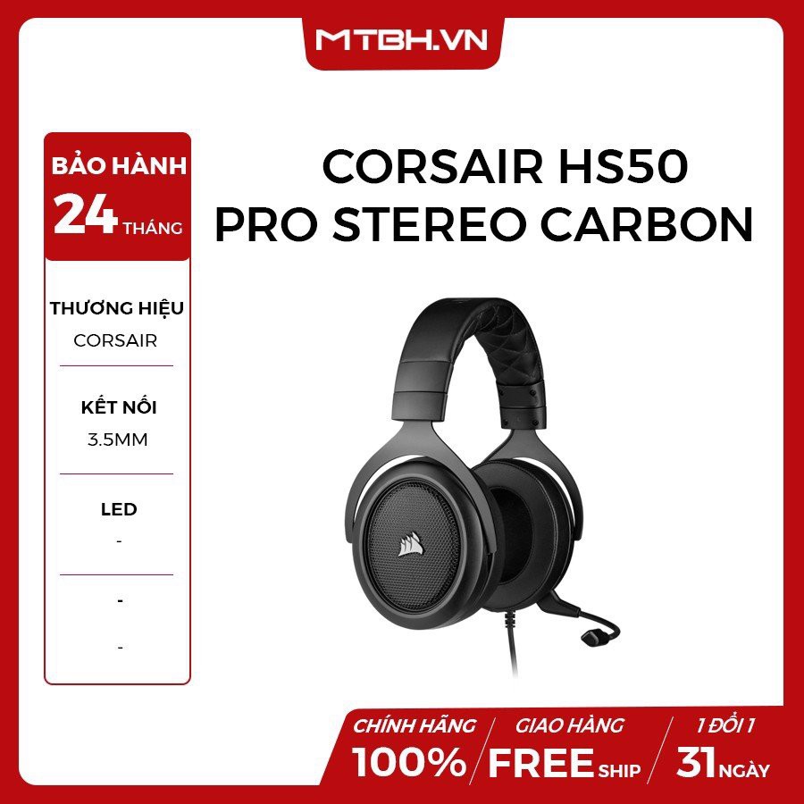 TAI NGHE GAMING CORSAIR HS50 PRO STEREO