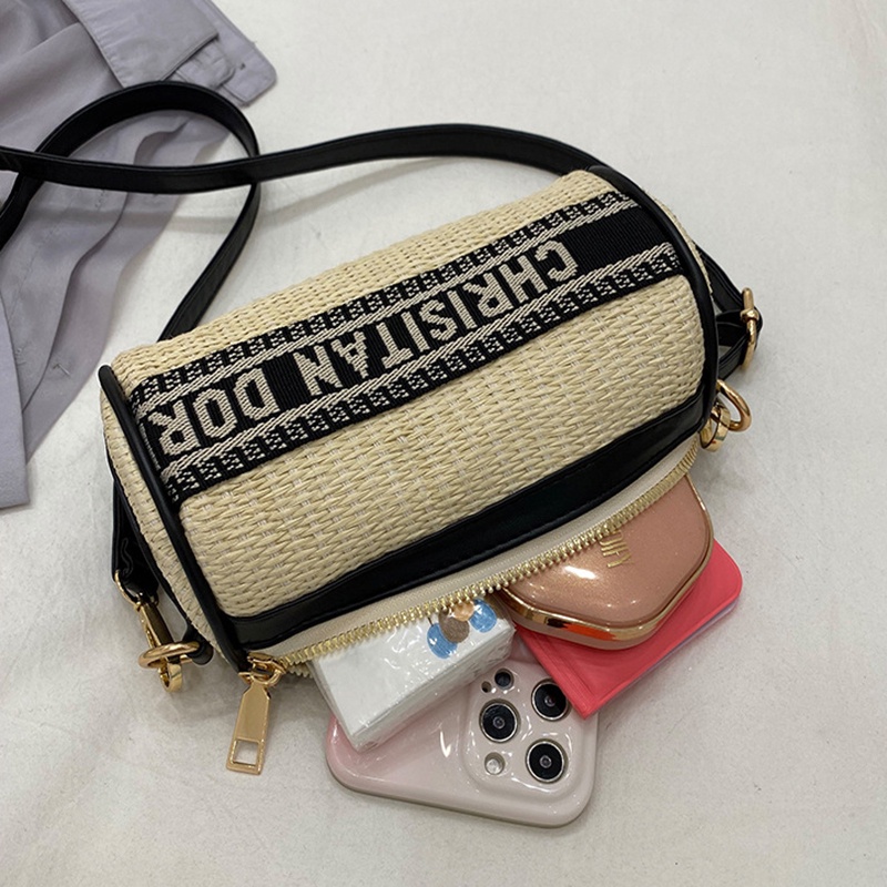 Túi Đeo Vai Đan Sợi Rơm Thời Trang Sành Điệu Cho Nữ