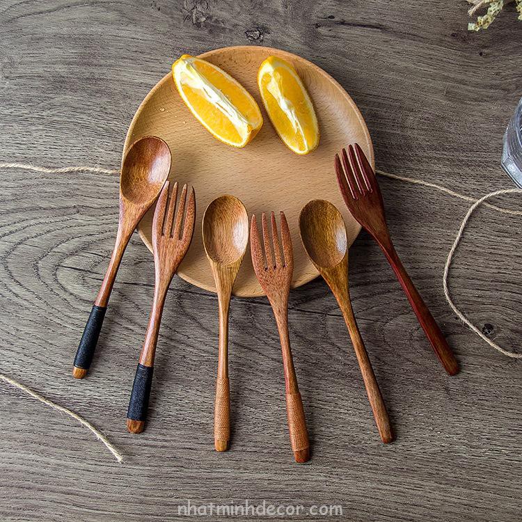 Thìa dĩa gỗ phong cách Nhật bản