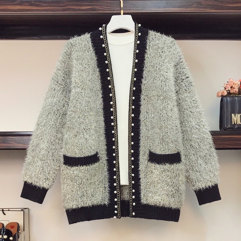 🌸Hàng Order🌸Áo Khoác Len Lông Đính Ngọc Viền Áo  Nữ Tính🌸Hàng Quảng Châu | BigBuy360 - bigbuy360.vn