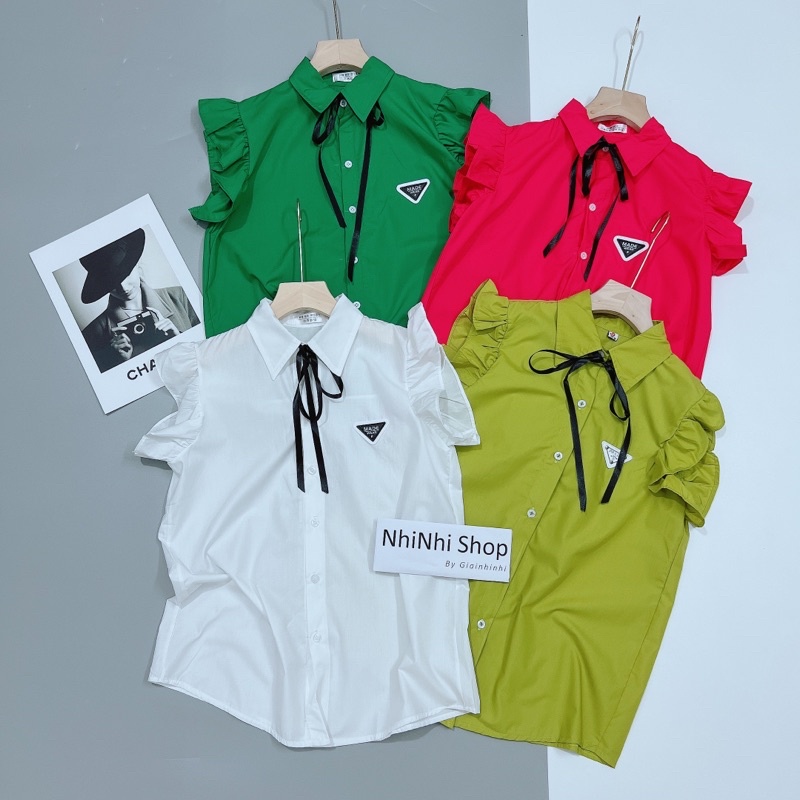 Áo sơ mi sát nách tay bèo tiểu thư, Sơ mi kiểu thiết kế sang chảnh SM1393 - NhiNhi Shop