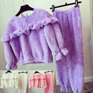 Bộ đồ ngủ mùa đông nhung san hô dày và mùa đông mô hình dễ thương quảng châu order