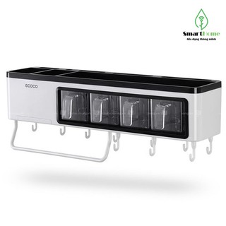 Tủ Đựng Gia Vị, Kệ Để Đồ Nhà Bếp Thông Minh ECOCO E1714, Kệ Ba Hộp Gia Vị Dán Tường Cao Cấp
