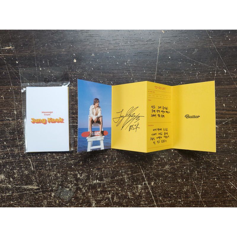 Photocard chữ ký thông tin thành viên BTS Butter