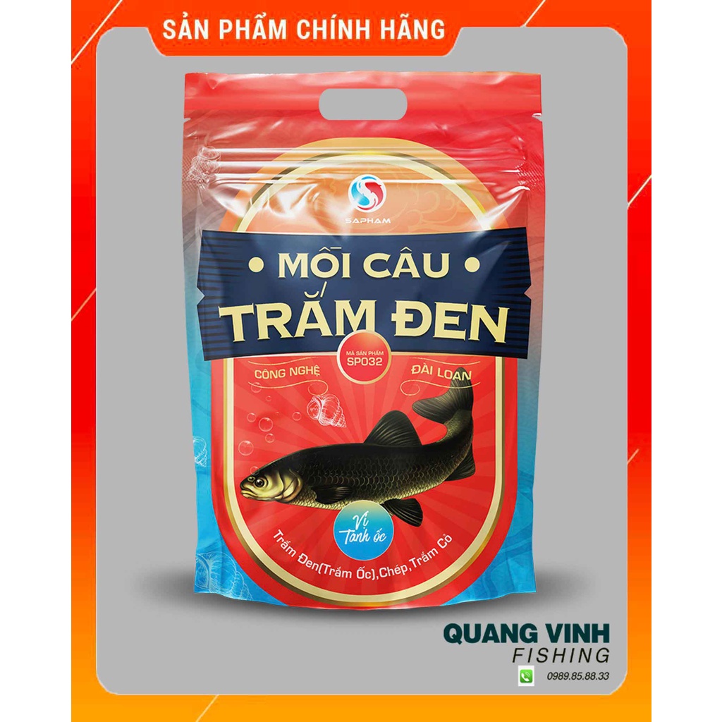 Mồi câu trắm đen Sa phạm - câu cá chép- trắm trăng- vị thơm- Vị Tanh Ốc - sapham fishing- quang vinh fishing
