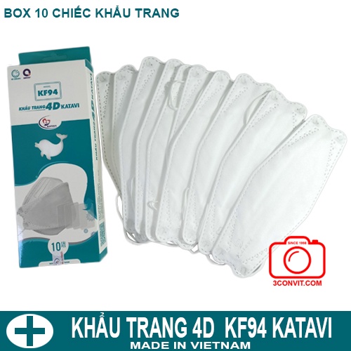 Hộp 10 khẩu trang 4D Cao Cấp Tiêu Chuẩn KF94 KATAVI