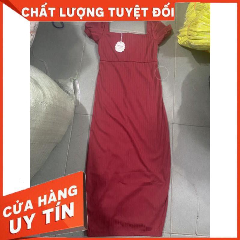 🌈FREESHIP🌈 [Mã WASTUP giảm 10% tối đa 30K đơn 99K] Đầm body cổ vuông dài qua gối cao cấp sang trọng