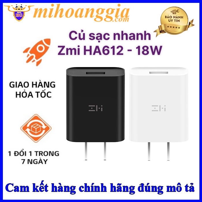 Hoả tốc | Củ sạc nhanh 18W Xiaomi Zmi HA612 | Củ sạc nhanh 30W Xiaomi Zmi HA722 | Adapter sạc nhanh | MIHOANGGIA