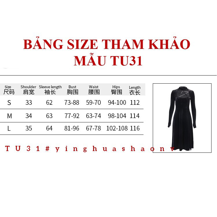 [Order] Váy nhung dài tay xỏ ngón, cổ ngực phối lưới hình ngôi sao cá tính